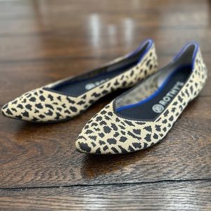 Rothy’s Point Flats in Leopard Print - Size 9
